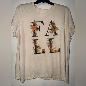 Maurices Cream Floral FALL Graphic Tee
